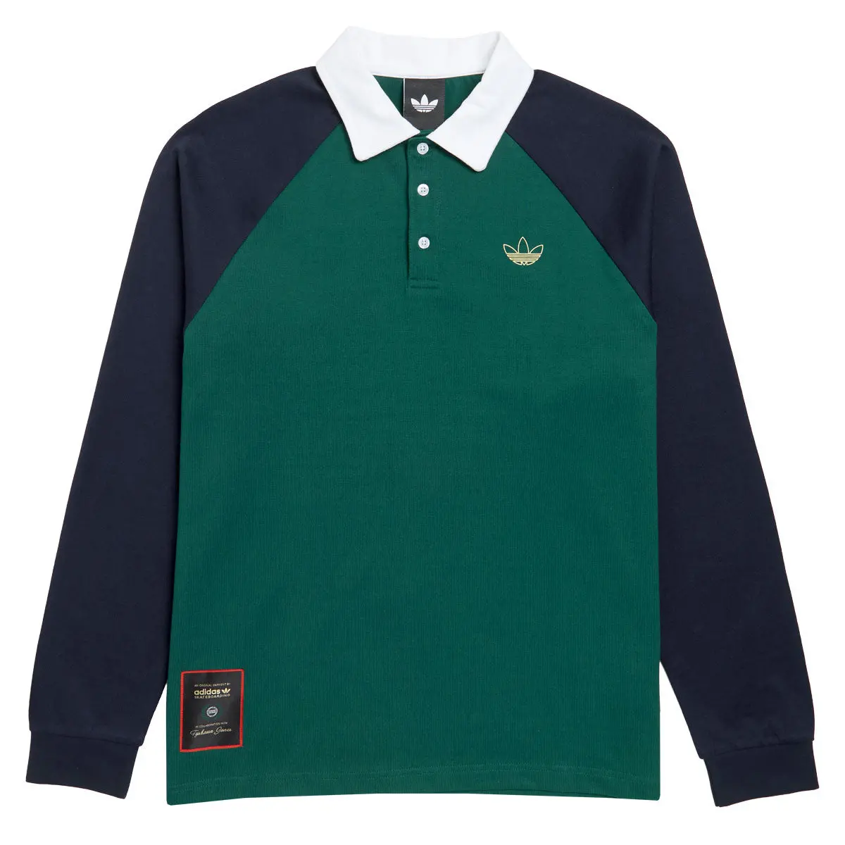 Adidas Tyshawn Rugby Shirt - Collegiate Green/Legend Ink 1