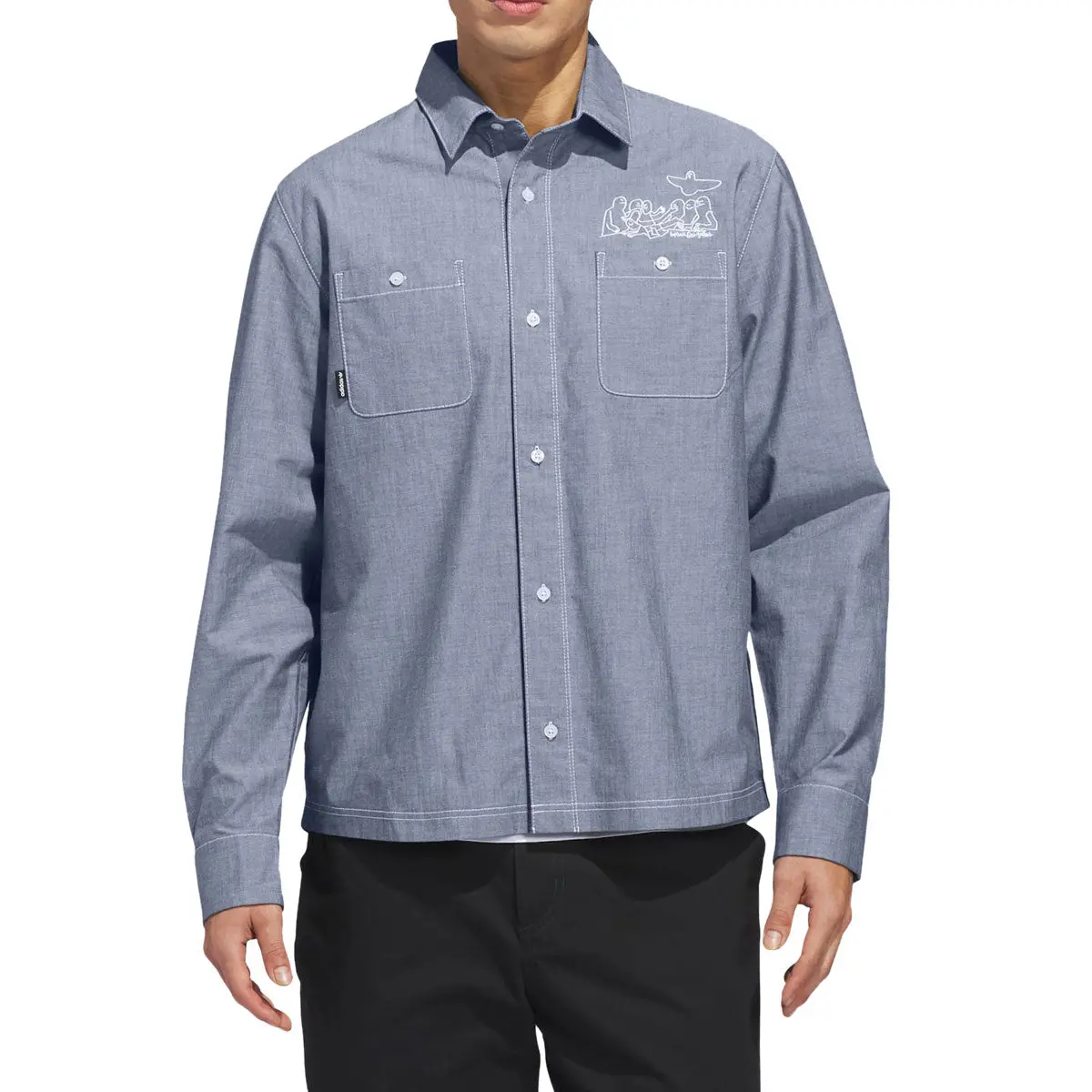 Adidas Gonz Long Sleeve Shirt - Aurora Ivy/White 1