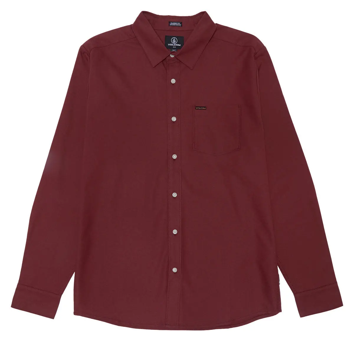Volcom Veeco Oxford Long Sleeve Shirt - Merlot 1