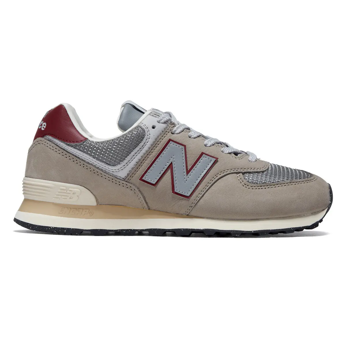 New Balance 574 Shoes - Arid Stone/Monarch Burgundy 1