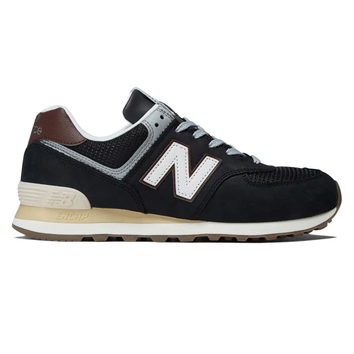 New Balance 574 Shoes - Brown/Dark Silver Metallic 1