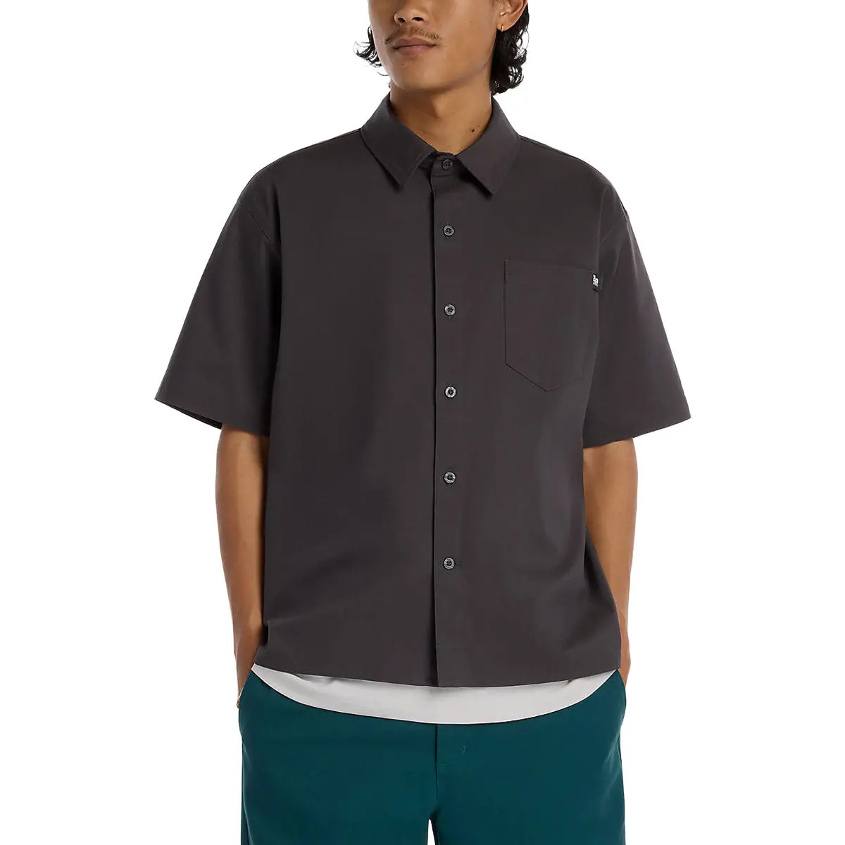 New Balance Numeric Button Up Shirt - Faded Black 1