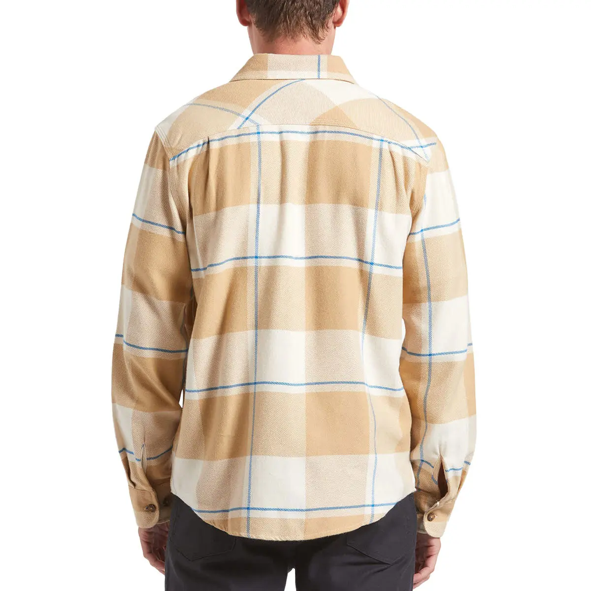 Brixton Bowery Long Sleeve Shirt - Whitecap/Sand/Cyber Blue 2