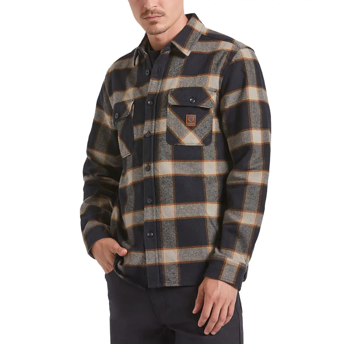 Brixton Bowery Heavyweight Flannel Shirt - Black/Cream 1