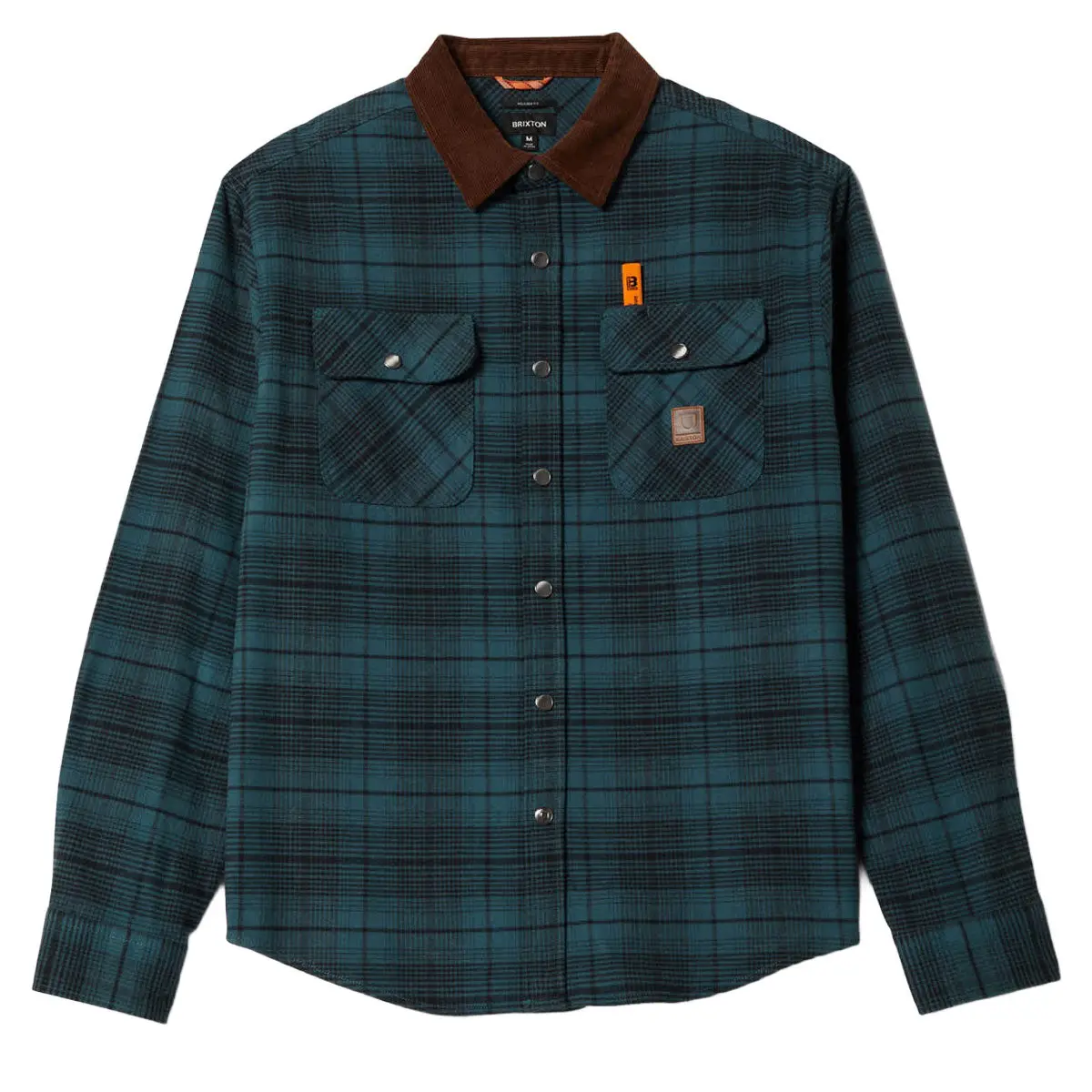 Brixton Builders Bowery Perf Flannel Shirt - Night Sage/Black 1