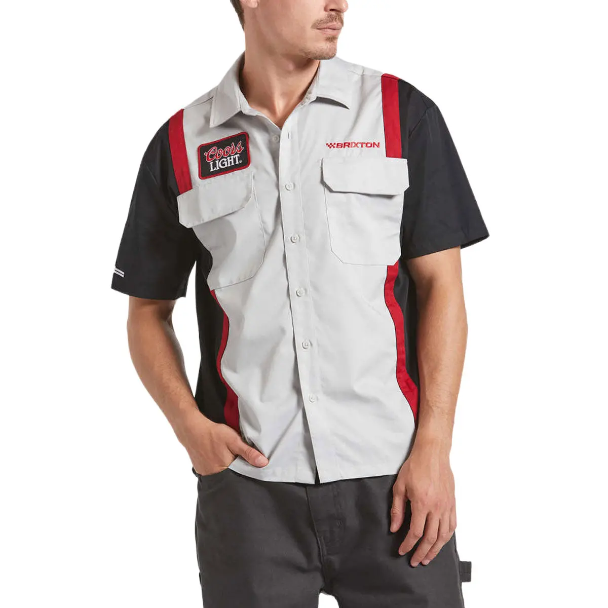 Brixton X Coors Light Shake Down Shirt - Silver/Black 1