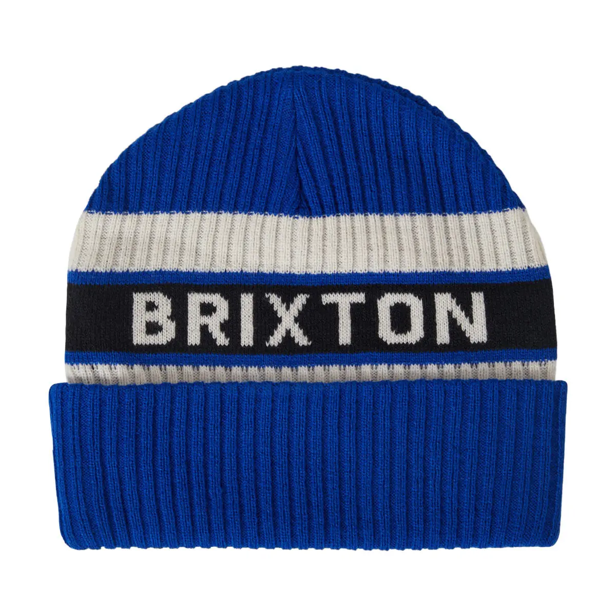 Brixton Rainier Striped Beanie - Royal/White/Black 1