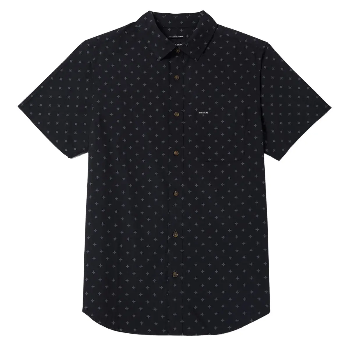 Brixton Charter Print Shirt - Future Grey Diamond Tile 1