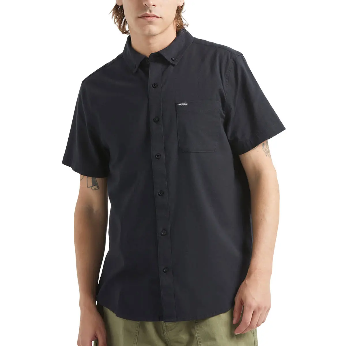 Brixton Sanford Oxford Shirt - Black 1