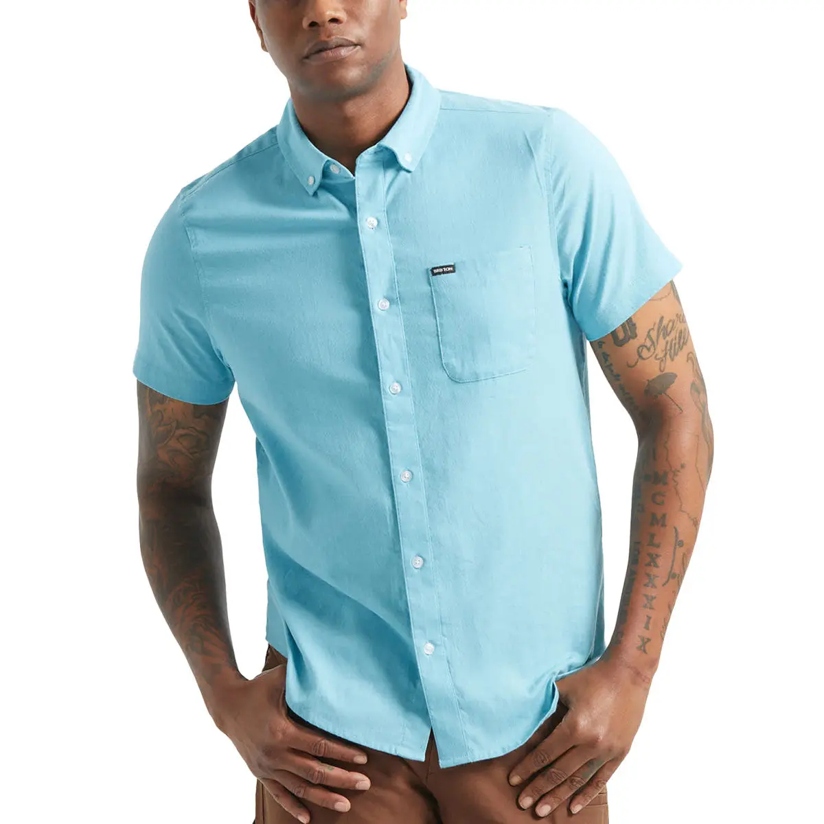 Brixton Sanford Oxford Shirt - Blue Aura 1