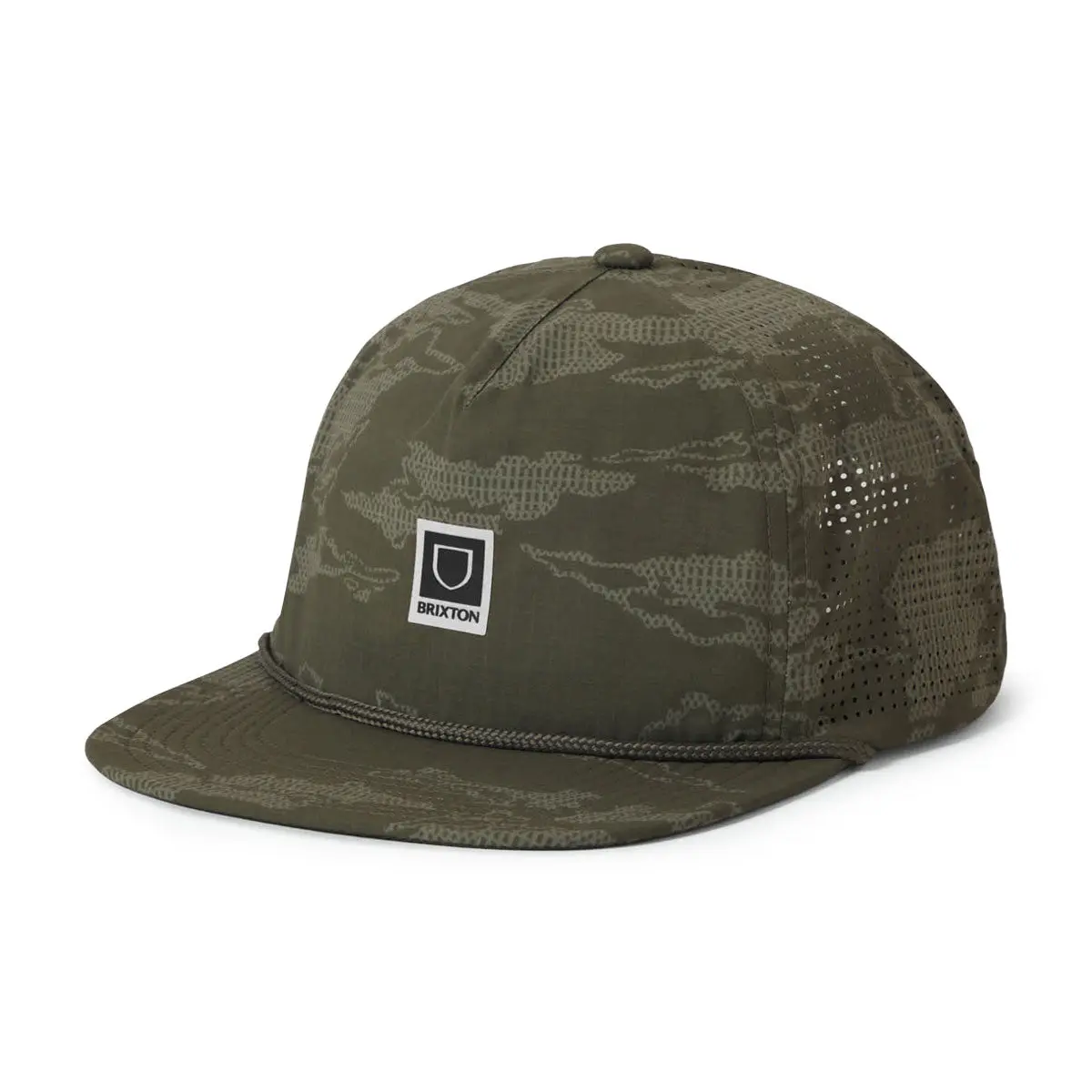 Brixton Journey Mp Performance Snapback Hat - Olive Tiger Camo 1