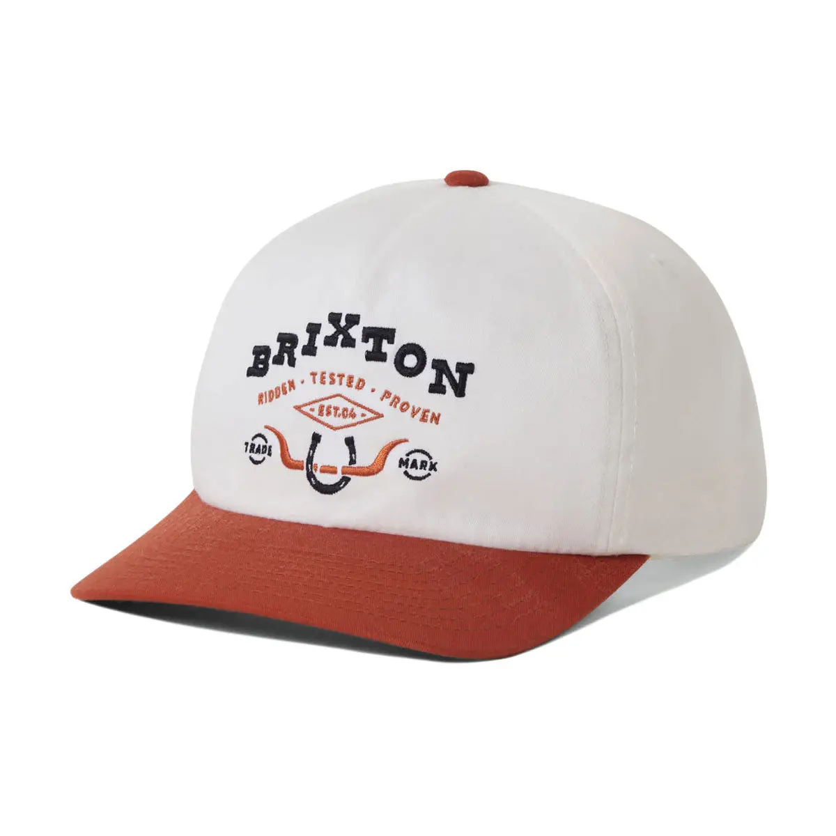 Brixton Beekman Mp Snapback Hat - Off White/Rust 1