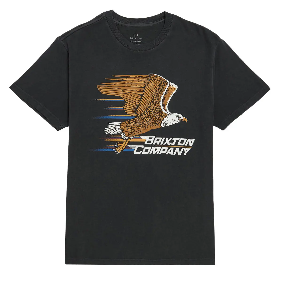 Brixton Free T-Shirt - Black Worn Wash 1