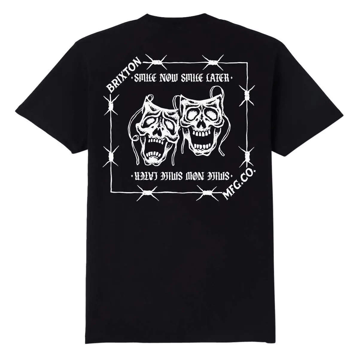 Brixton Smile Always T-Shirt - Black Worn Wash 1