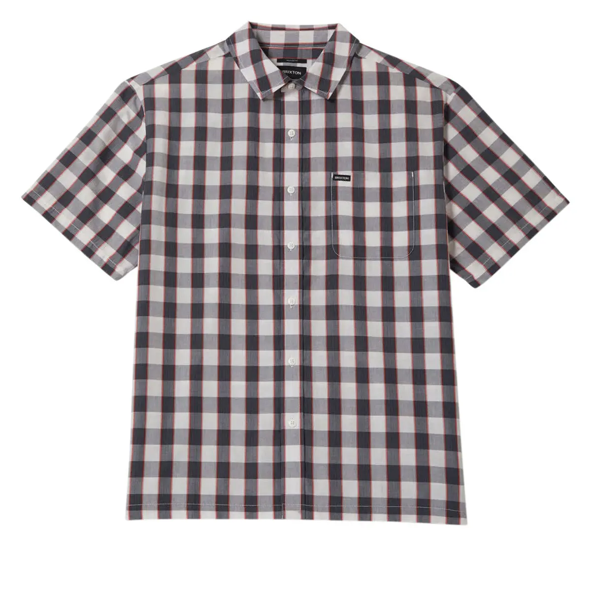 Brixton Cru Plaid Shirt - Black/Off White/Red 1