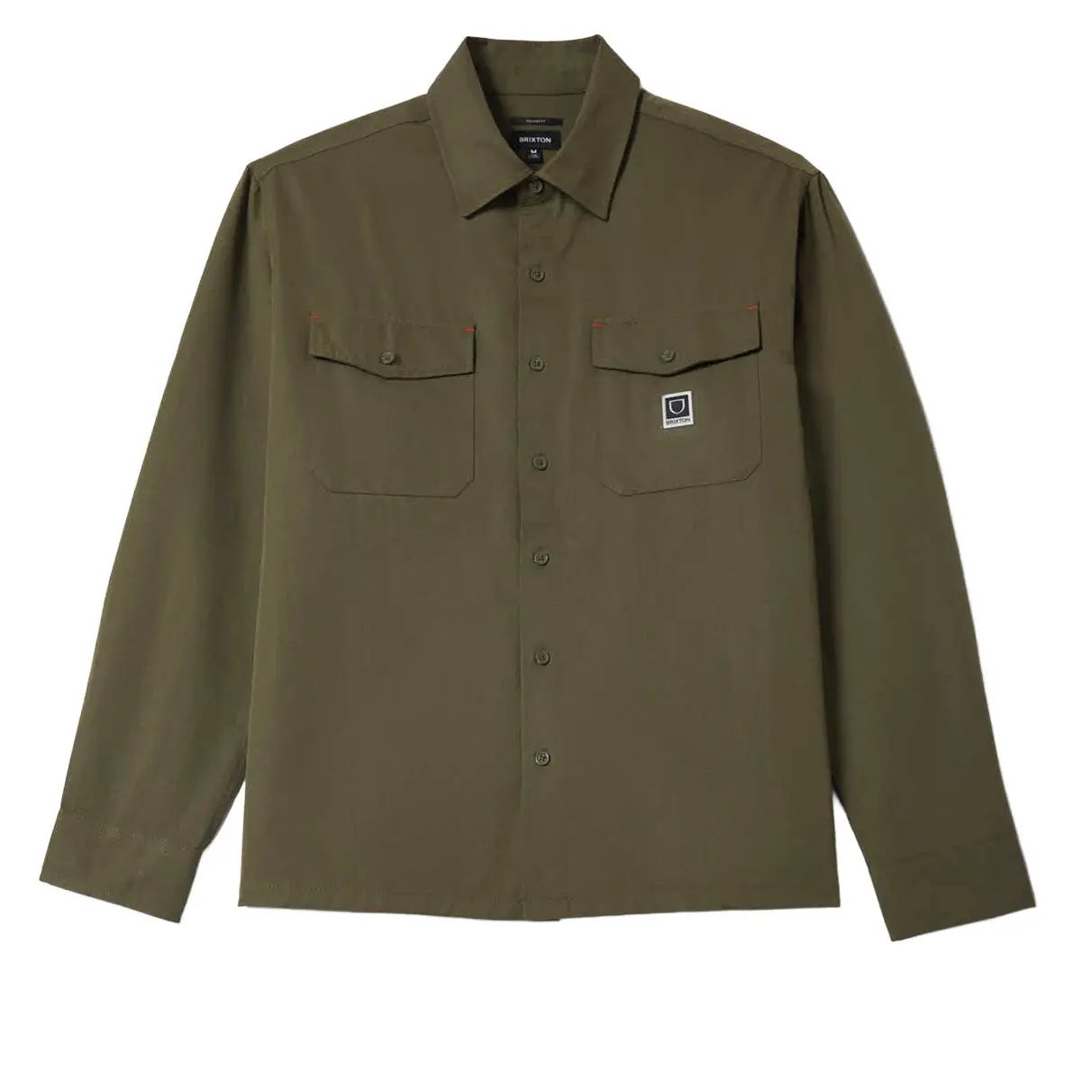Brixton Journey Lightweight Long Sleeve Shirt - Dark Olive 1