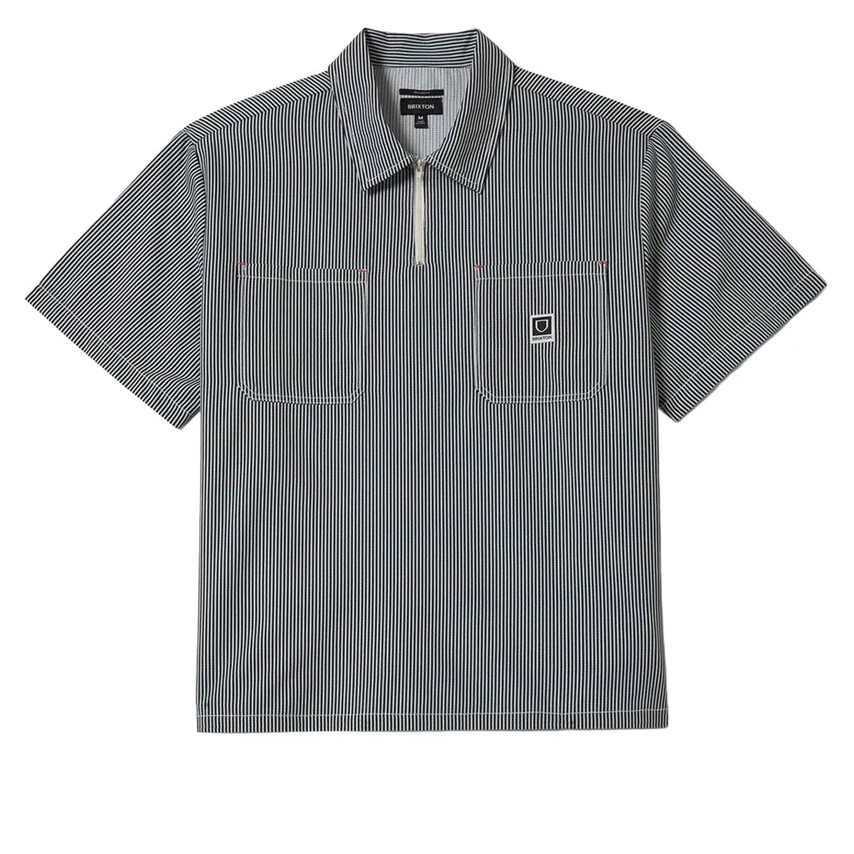Brixton Journey Lightweight Shirt - Navy/White Stripe 1