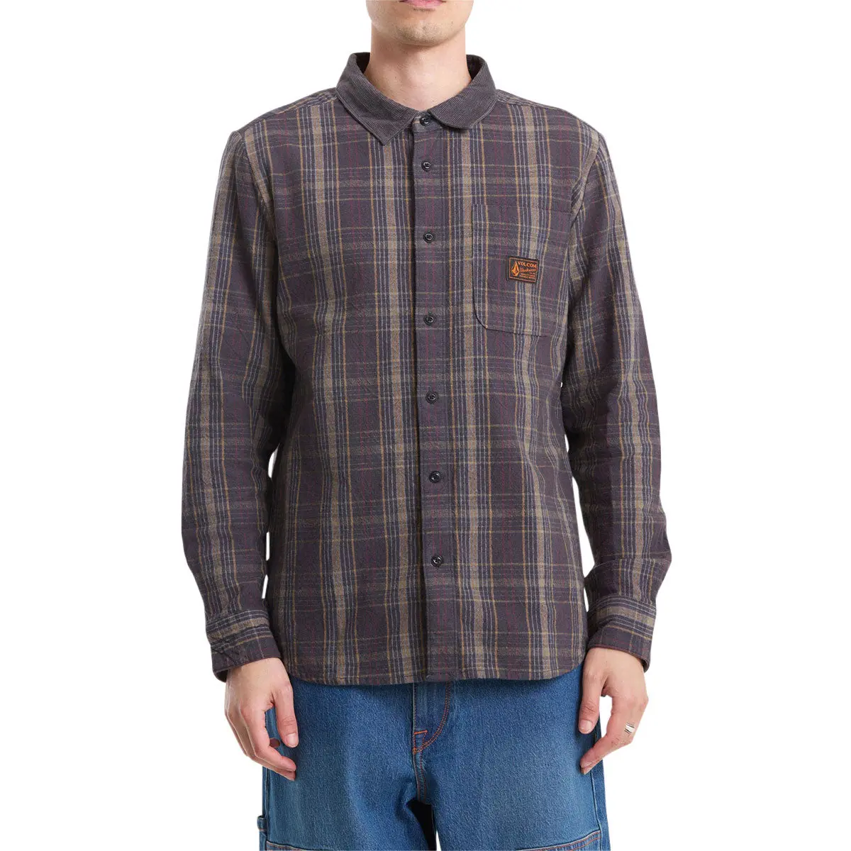 Volcom Stonevise Plaid Long Sleeve Shirt - Asphalt Black 1