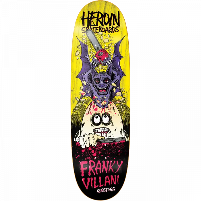 Villani Heroin Guest Egg Skateboard Deck – 9.5" with Assorted Veneer Finishes