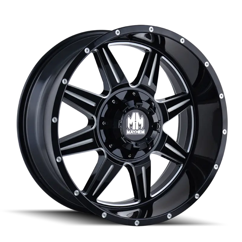Mayhem 8100 Monstir 18X9 / 5X114.3 Bp / 0Mm Offset / 87Mm Hub Black W/ Milled Spokes Wheel 1
