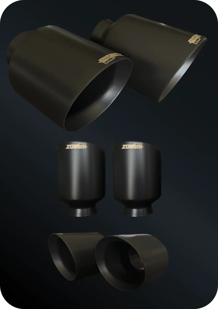 (2015-2023) D-Charger 5" V8 Tip Set Cerakote Flat Black 1