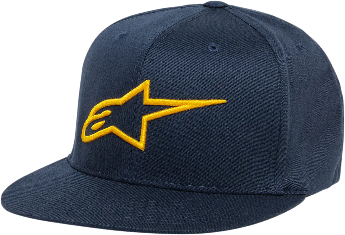 Alpinestars Ageless Flat-Bill Baseball Cap – Navy/Gold, Small/Medium (Model 1035810157059Sm) 1