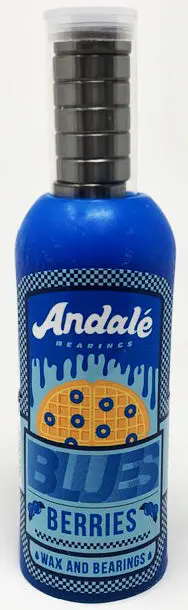 Andale Blues high-performance skate bearings paired with Berries premium wax-based lubricant for smooth, long-lasting roll