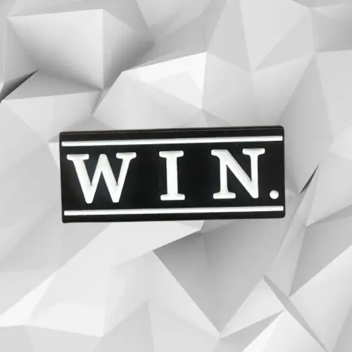 Win. Black & White Pin 1