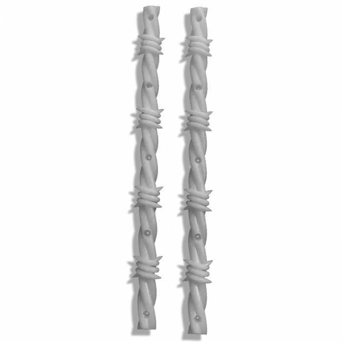 Silver 13.5-Inch Opera-Style Barbwire Board Rails