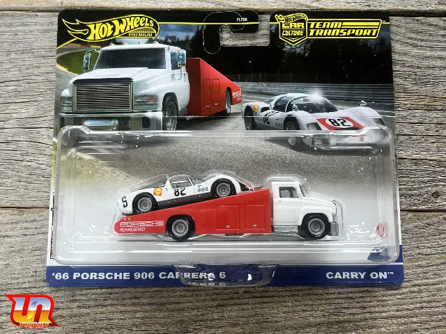 Hotwheels 1:64 Team Transport '66 Porsche 906 Carrera 6 Carryon #66 1