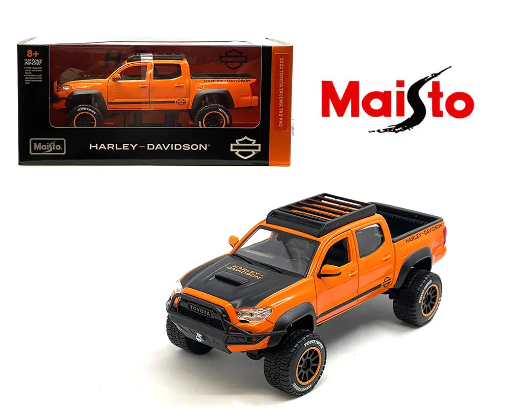 Maisto 1:24 2023 Toyota Tacoma Trd Pro – Black/Orange Two-Tone – Harley-Davidson Custom 1
