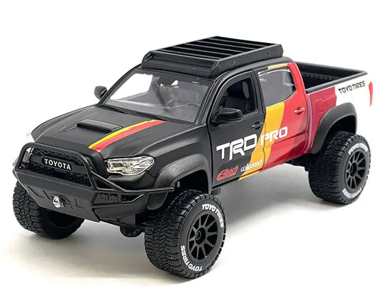 Maisto 1:27 2023 Toyota Tacoma Trd Pro Off Road Truck Matt Black With Graphics And Roofrack 1