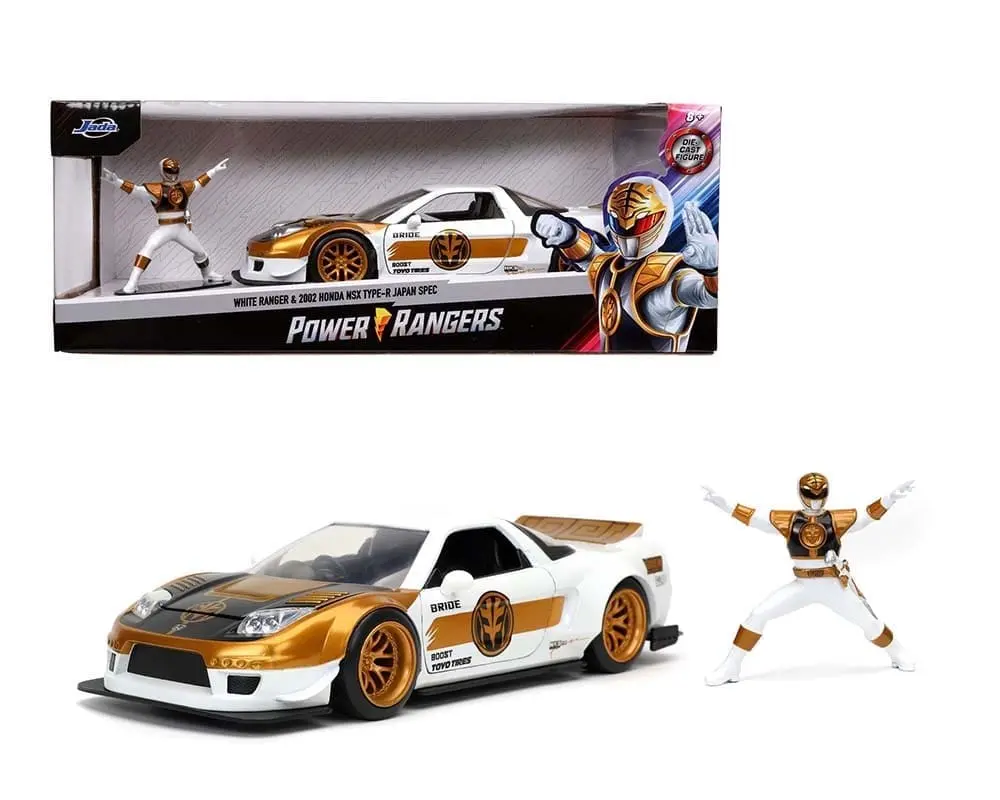 Jada  1/24  Hr Power Ranger Honda 2002 Nsx White Ranger 1