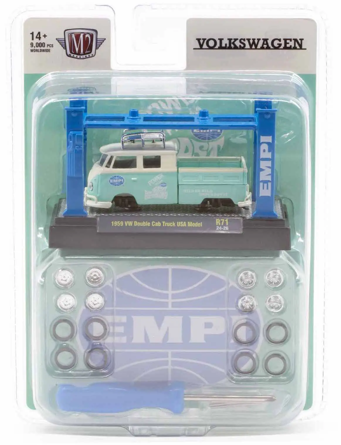 1959 Volkswagen Double Cab Truck Empi M2 Machines 1:64 Scale Model Kit Release 71 1