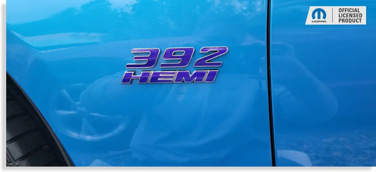 392 Hemi Fender Emblem Overlay Decals (Pair)  - Dodge Challenger 1