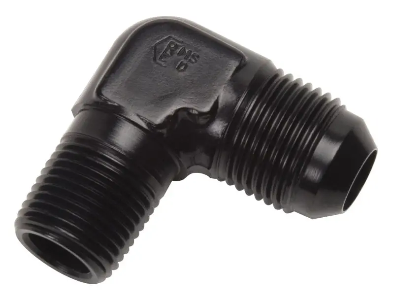 Russell Performance -8 An To 3/8" Npt 90-Degree Flare-To-Pipe Adapter – Black Anodized 2