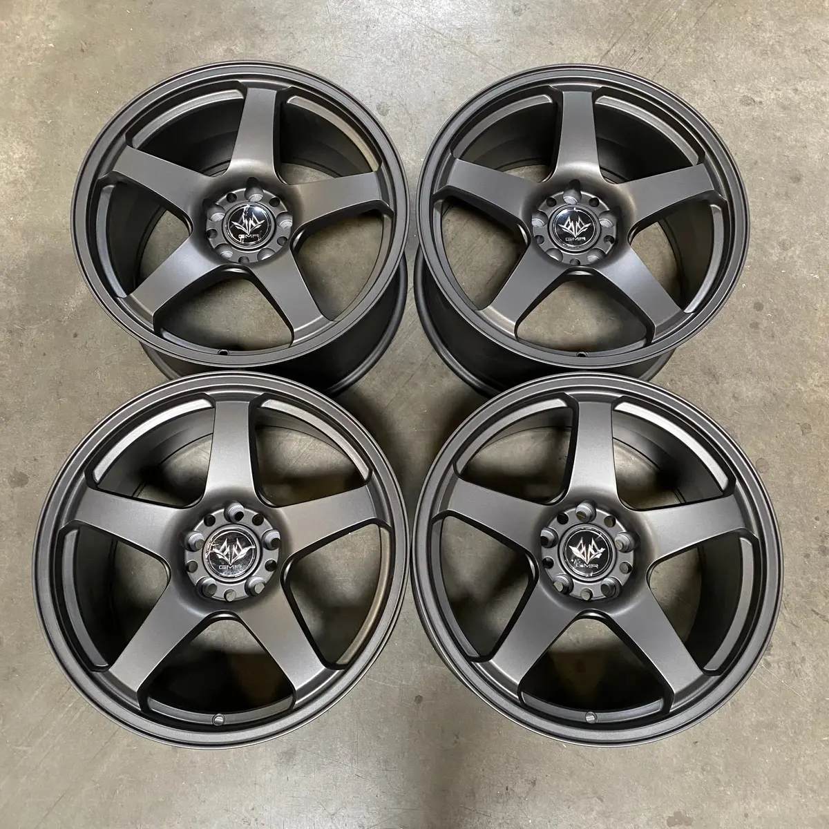 GMR 04R Alloy Wheel – 18x9.5 Inches, +12mm or +22mm Offset, 5x114.3 Bolt Pattern, Gunmetal Finish