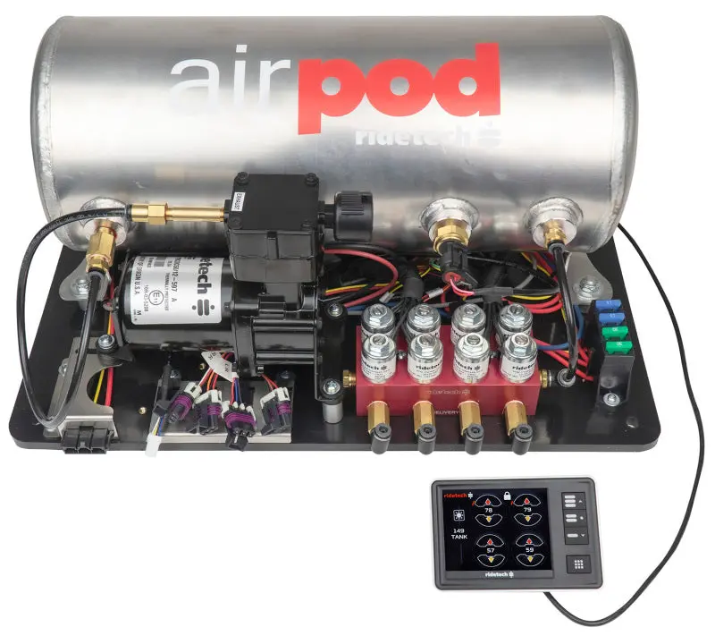 Ridetech Ridepro E5 Air Management System – 3-Gallon Tank, Single Compressor, Airpod W/1/4-Inch Valves 1