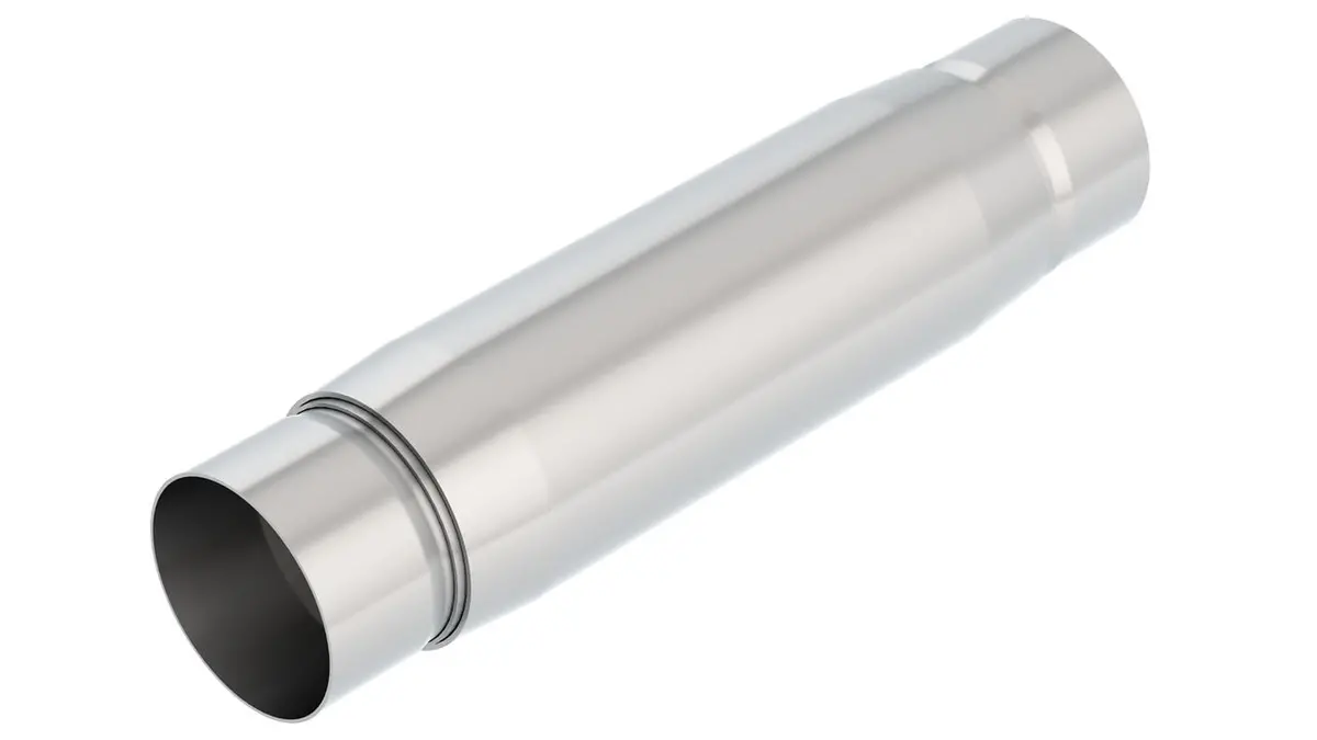 Borla Cratemuffler Resonator – 3-Inch Inlet/Outlet, 3.5-Inch Round X 10-Inch Body, Center/Center Configuration 1
