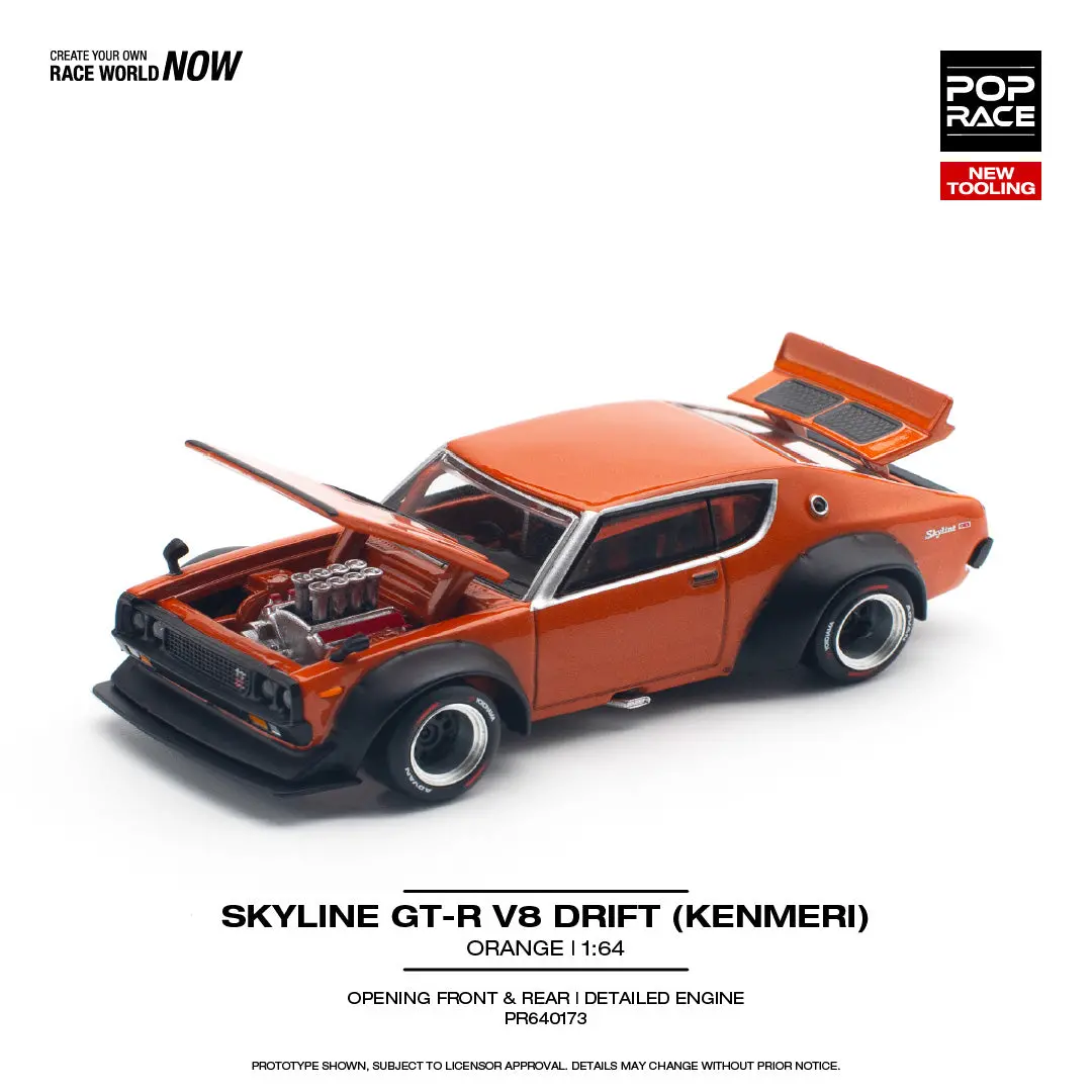 (Coming Soon) Pop Race 1/64 Skyline Gt-R V8 Drift (Kenmeri) 1