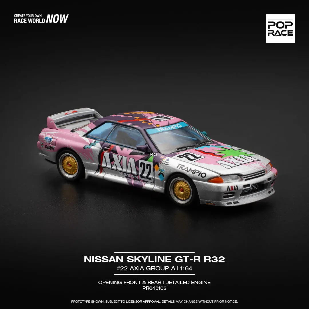 Pop Race 1/64 Nissan Skyline Gtr R32 #22 Axia Group A 1