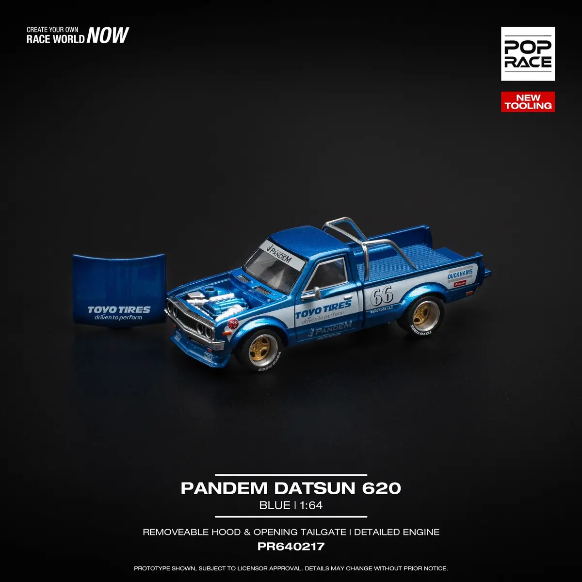 Pop Race 1/64 Pandem Datsun 620 – Blue #217 1