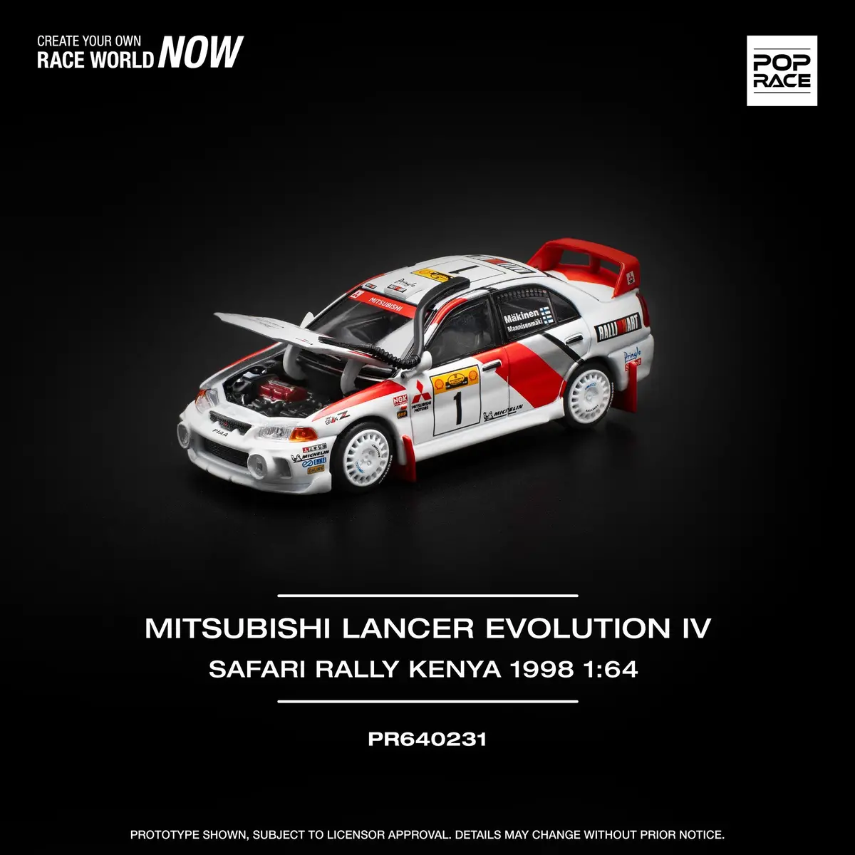 (Coming Soon) Pop Race 1/64 Mitsubishi Lancer Evo Iv -Winner Rally De Catalunya 1997 1