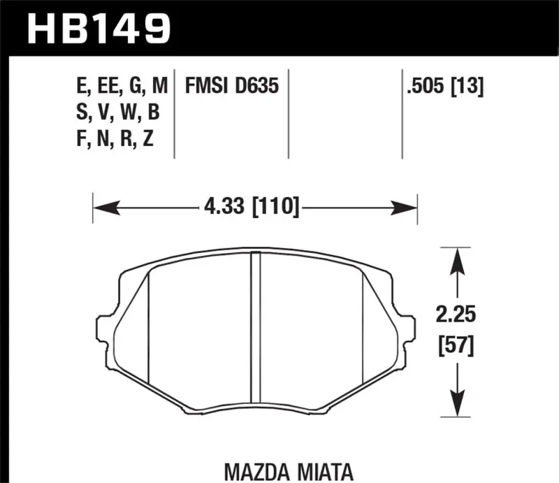 Hawk Dtc-30 Race Front Brake Pads – Designed For 1994–1997 & 1999–2003 Mazda Miata (Na/Nb) 1