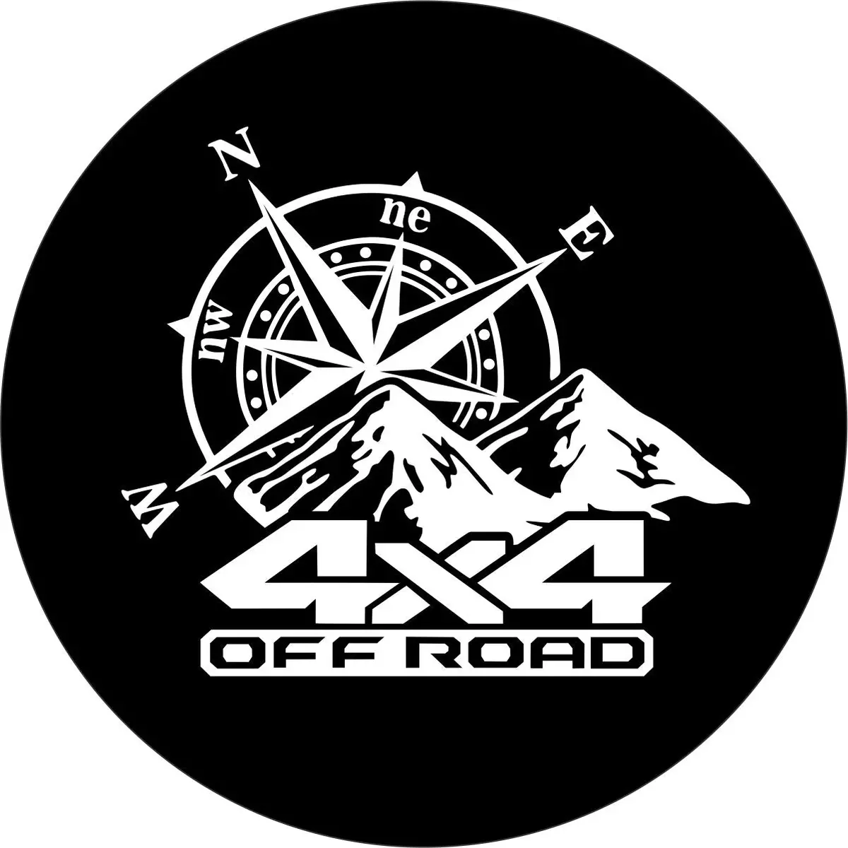 4X4 Off Road Compass & Mountains - Spare Tire Cover For Jeep, Bronco, Rv, Camper, Van 1
