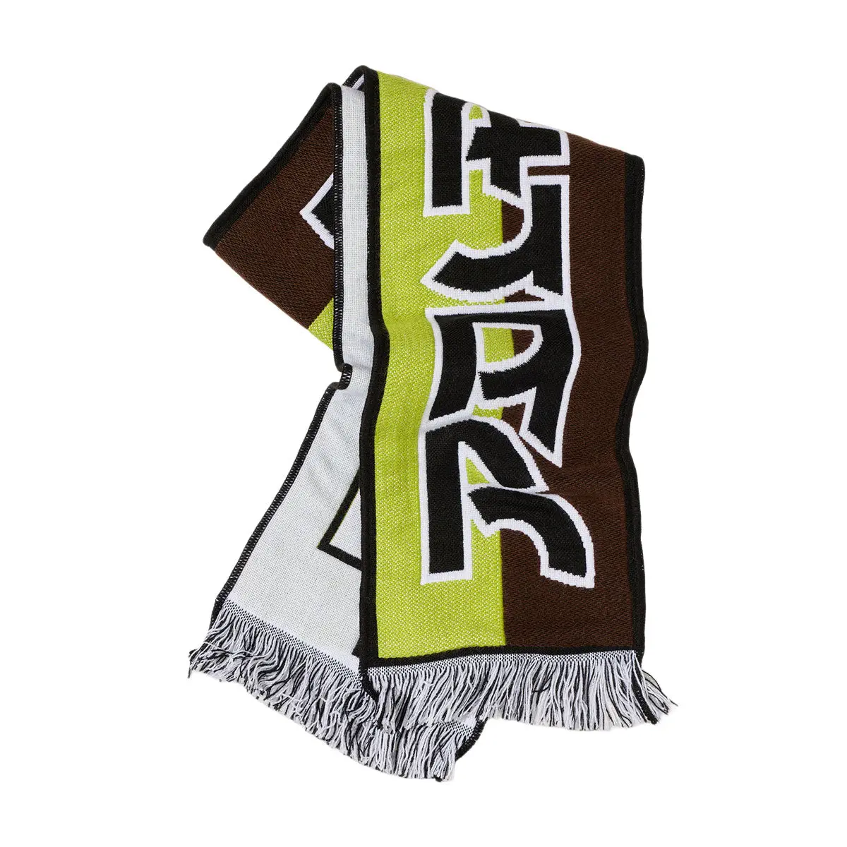 Polar Football Squares Scarf - Green/Brown 1