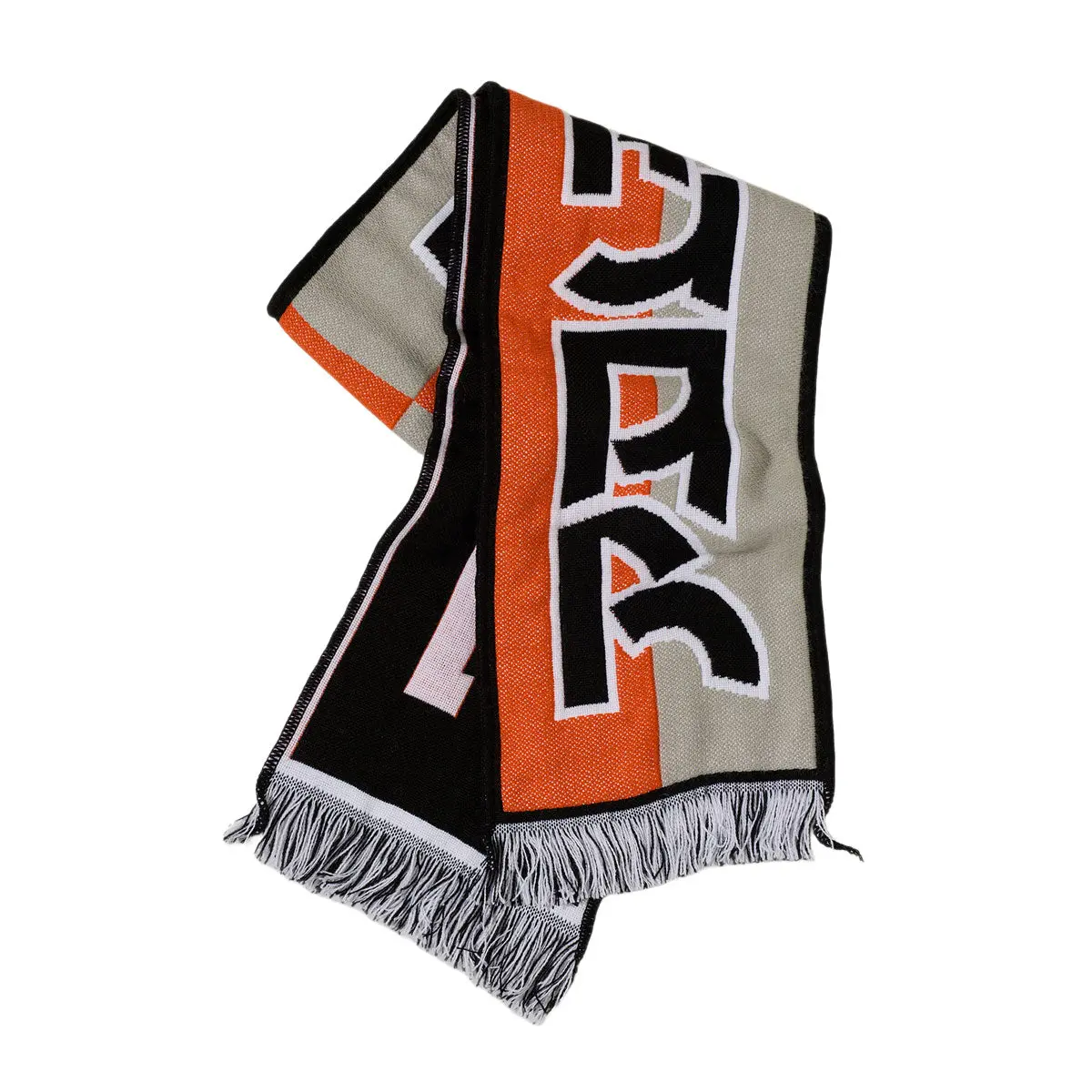 Polar Football Squares Scarf - Orange/Grey 1