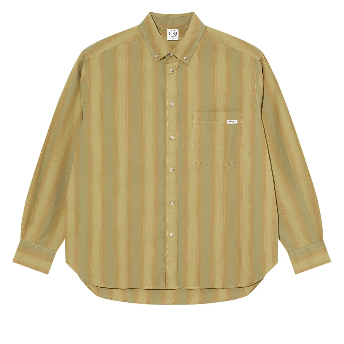 Polar Ben Long Sleeve Shirt - Green Stripe 1