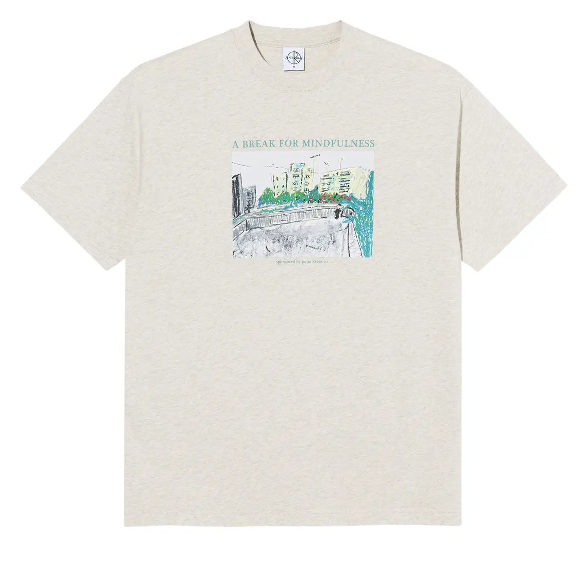 Polar Mindfulness T-Shirt - Ivory Grey Melange 1