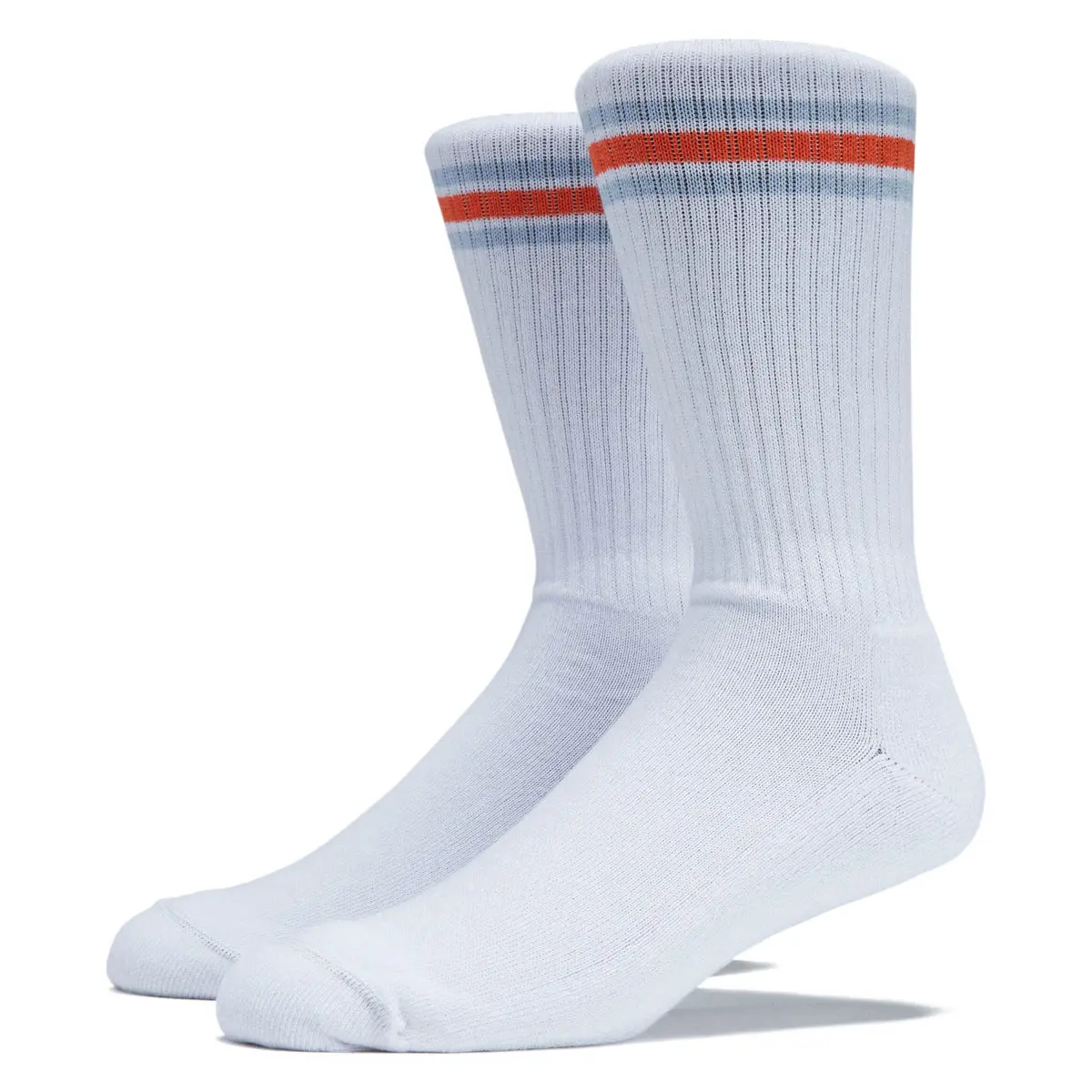 Polar Stripes Rib Socks - White/Orange/Blue 1